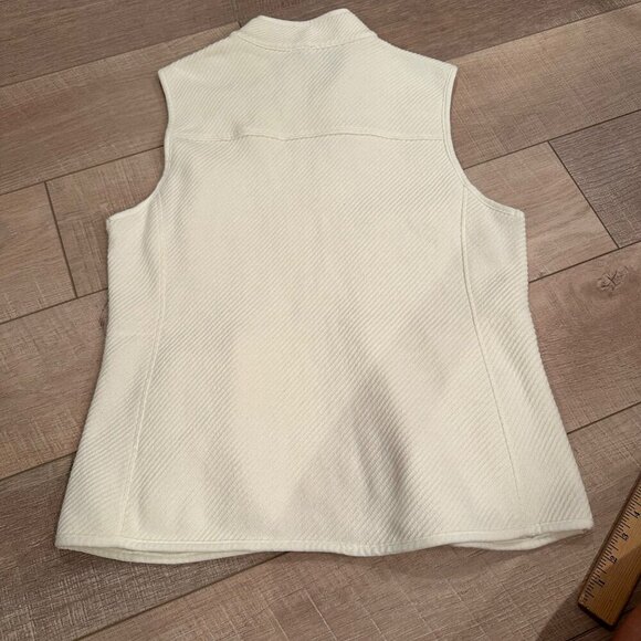 T BY TALBOTS WOMENS TEXTURED WHITE VEST NWT SIZE LARGE PETITE - Picture 7 of 7